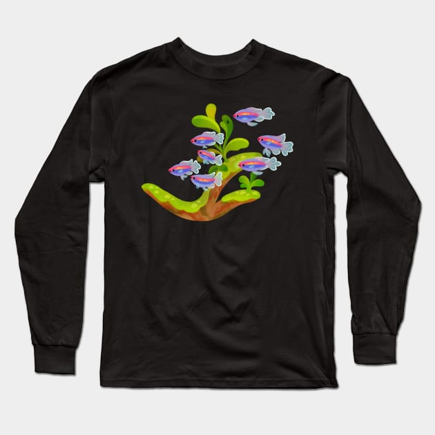 Fresh water fish and plants - Congo tetra Long Sleeve T-Shirt by pikaole